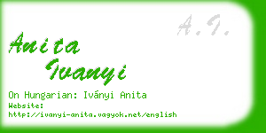 anita ivanyi business card