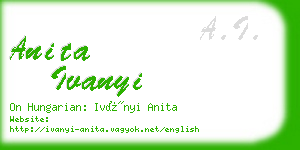 anita ivanyi business card